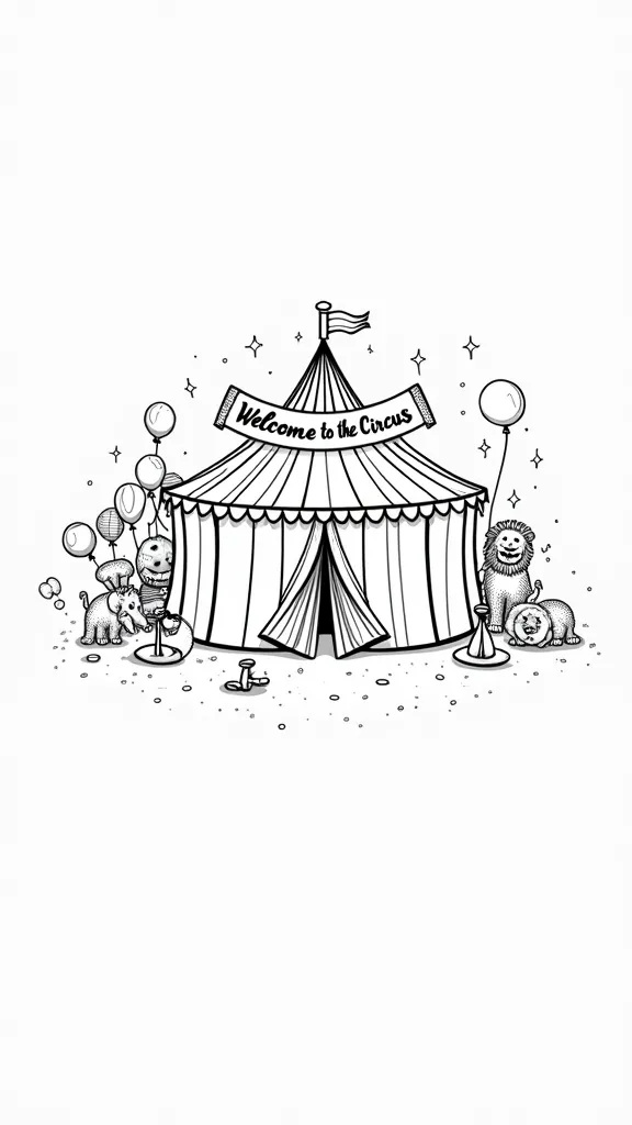 circus tent coloring page